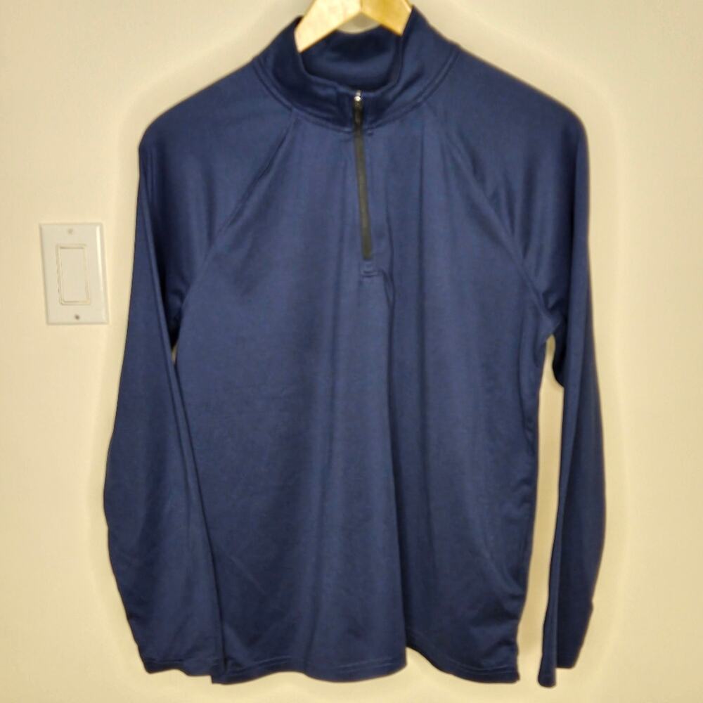 OLD NAVY ACTIVE Navy Blue Quarter-Zip Pullover Longsleeve with Thumb Holes Sz XL